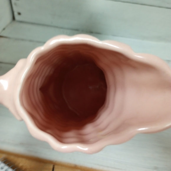 Vintage Pink Bamboo Style Handled Pitcher, Numbered and Made in USA, MCM - Picture 6 of 10